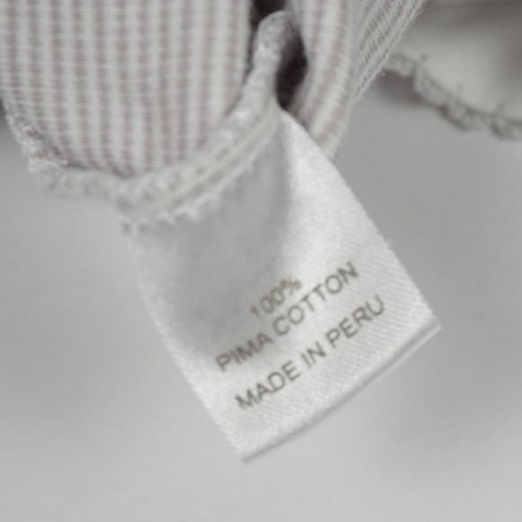 Royal Baby Long Sleeve Pima Cotton Striped Footie Gray White Baby Newborn 0-3m - Picture 6 of 6